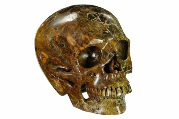 Realistic, Polished Autumn Jasper Skull #151204